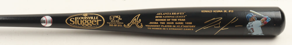 Ronald Acuna Jr. Signed LE Braves Signature Edition Louisville Slugger Baseball Bat (JSA & USA SM)