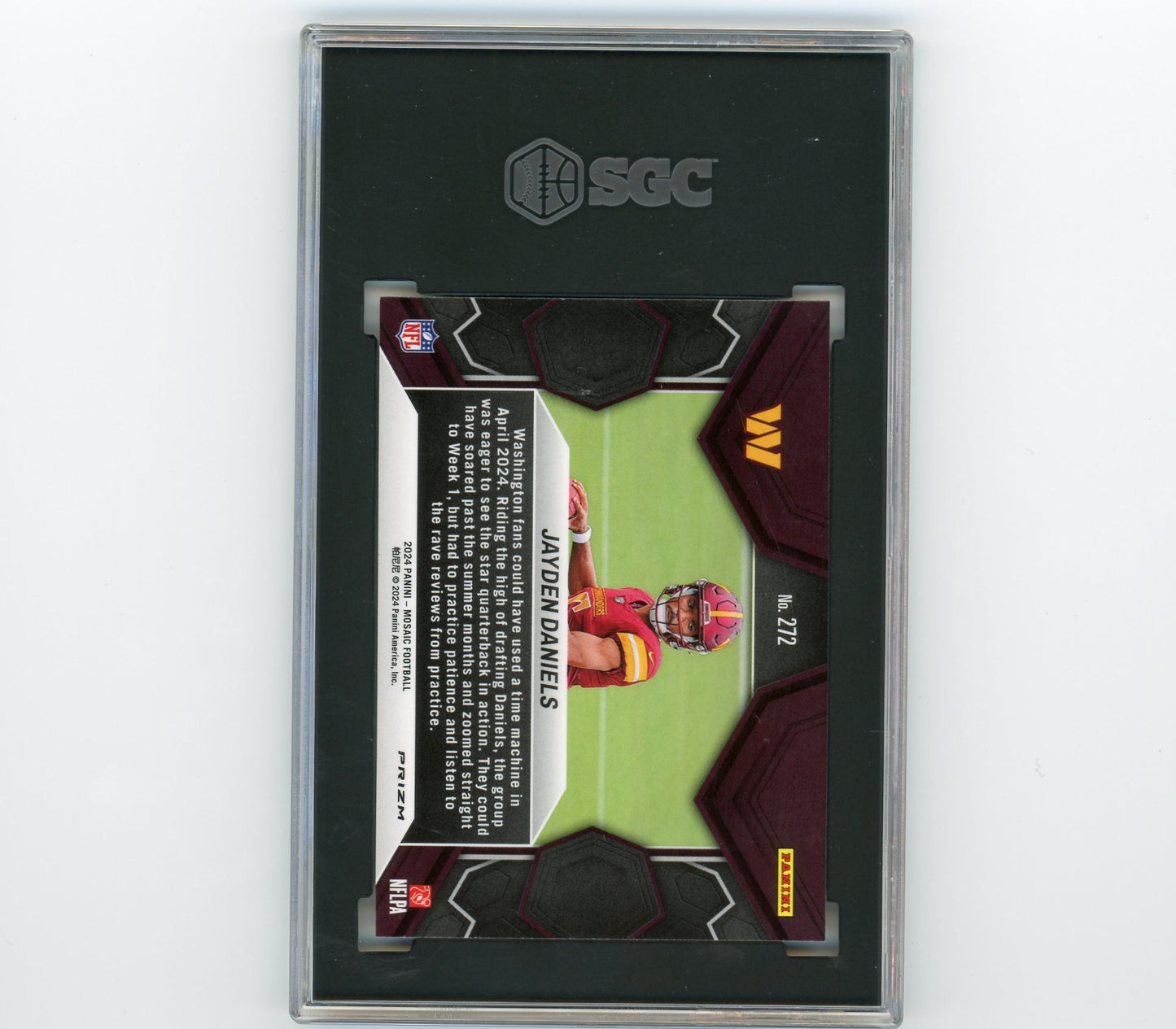 2024 PANINI MOSAIC #272 JAYDEN DANIELS YELLOW REACTIVE PRIZM SGC(9.5)