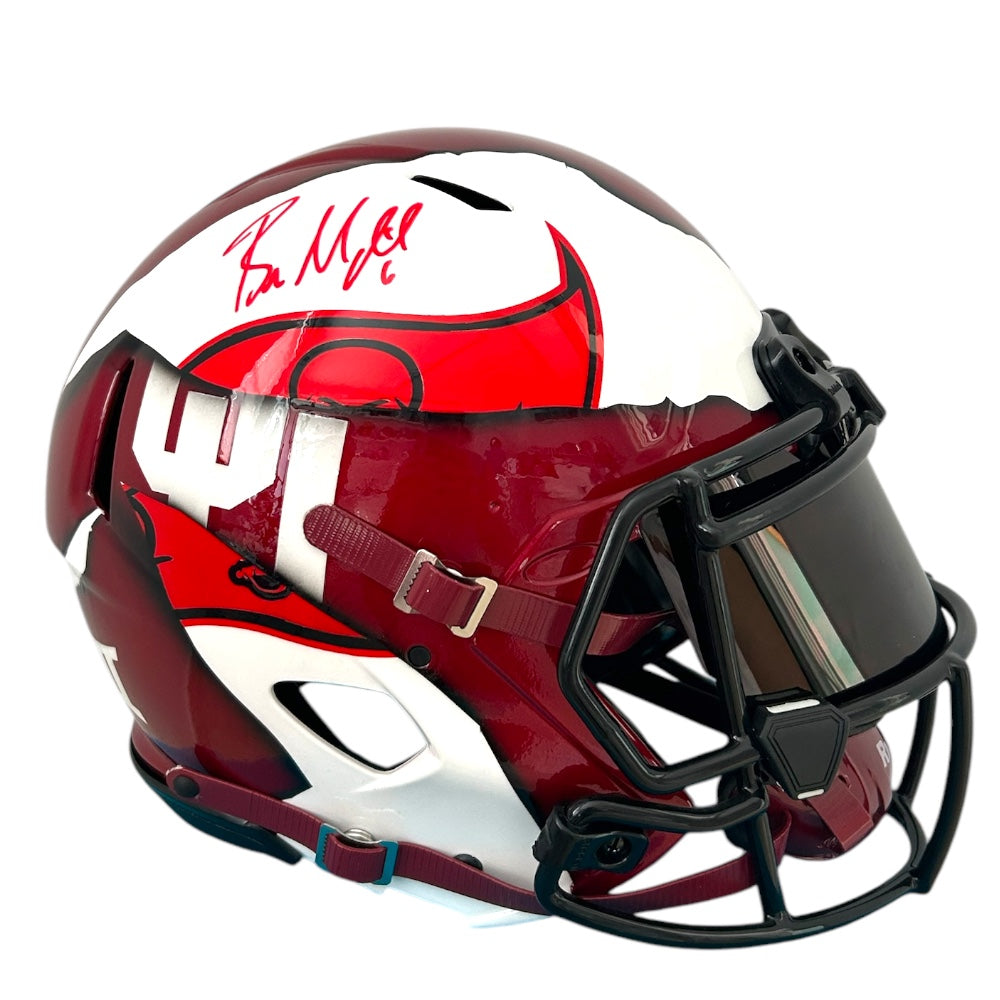 BAKER MAYFEILD SIGNED BUCCANEERS/OKLAHOMA SOONERS RIPPED AUTHENTIC HELMET WITH VISOR