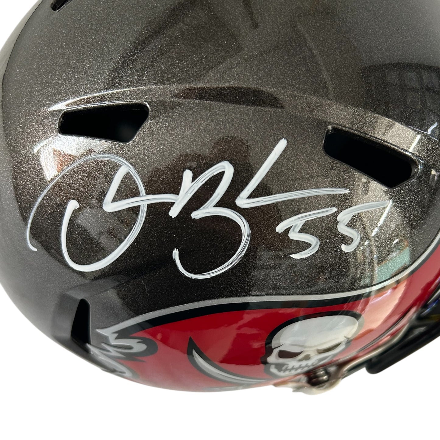 DERRICK BROOKS TAMPA BAY BUCCANERS SIGNED REPLICA HELMET WITH VISOR