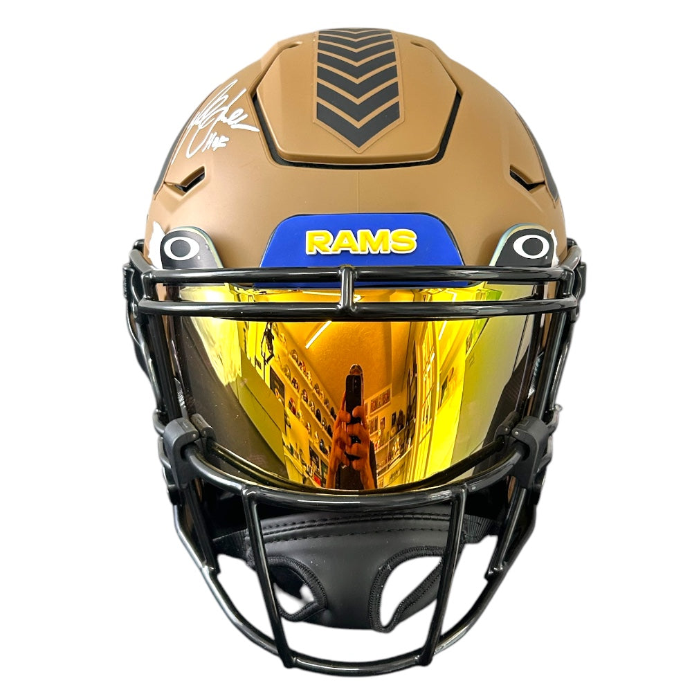 ERIC DICKERSON &MARSHALL FAULK DUAL SIGNED SALUTE TO SOLDIERS LOS ANGELES RAMS SPEEDFLEX