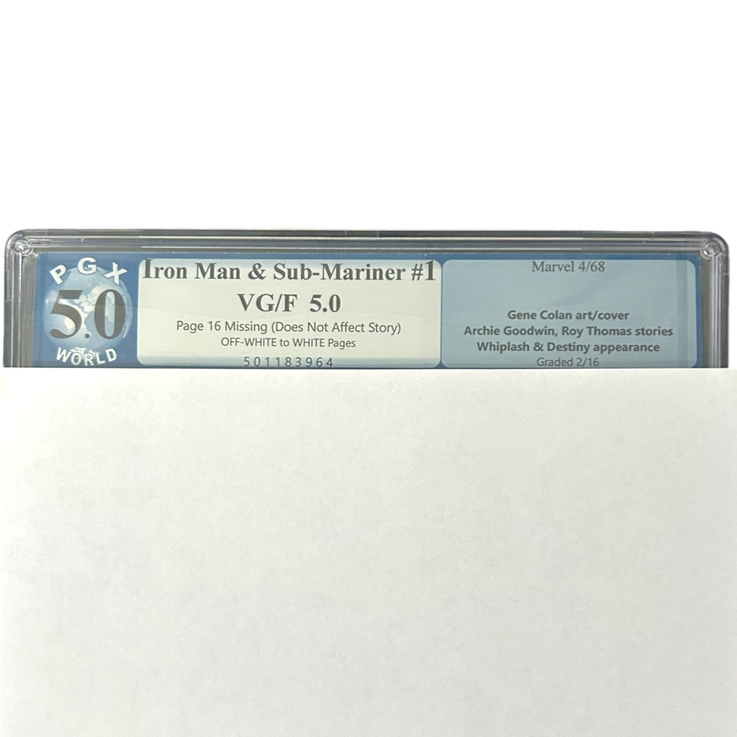 IRON MAN SUB-MARINER #1 PGX 5.0