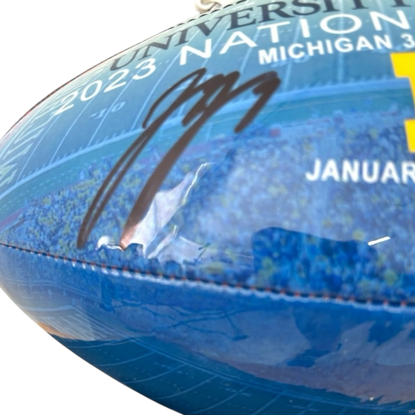 JJ MCARTHY SIGNED MICHIGAN WOLVERINES 2023 NATIONAL CHAMPIONS FOOTBALL