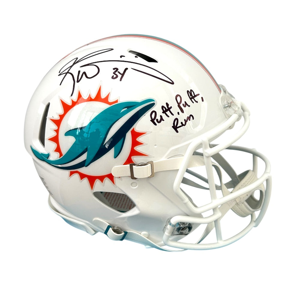 RICKY WILLIAMS SIGNED MIAMI FS SPEED AUTHENTIC HELMET INSCRIBED " PUFF PUFF RUN"