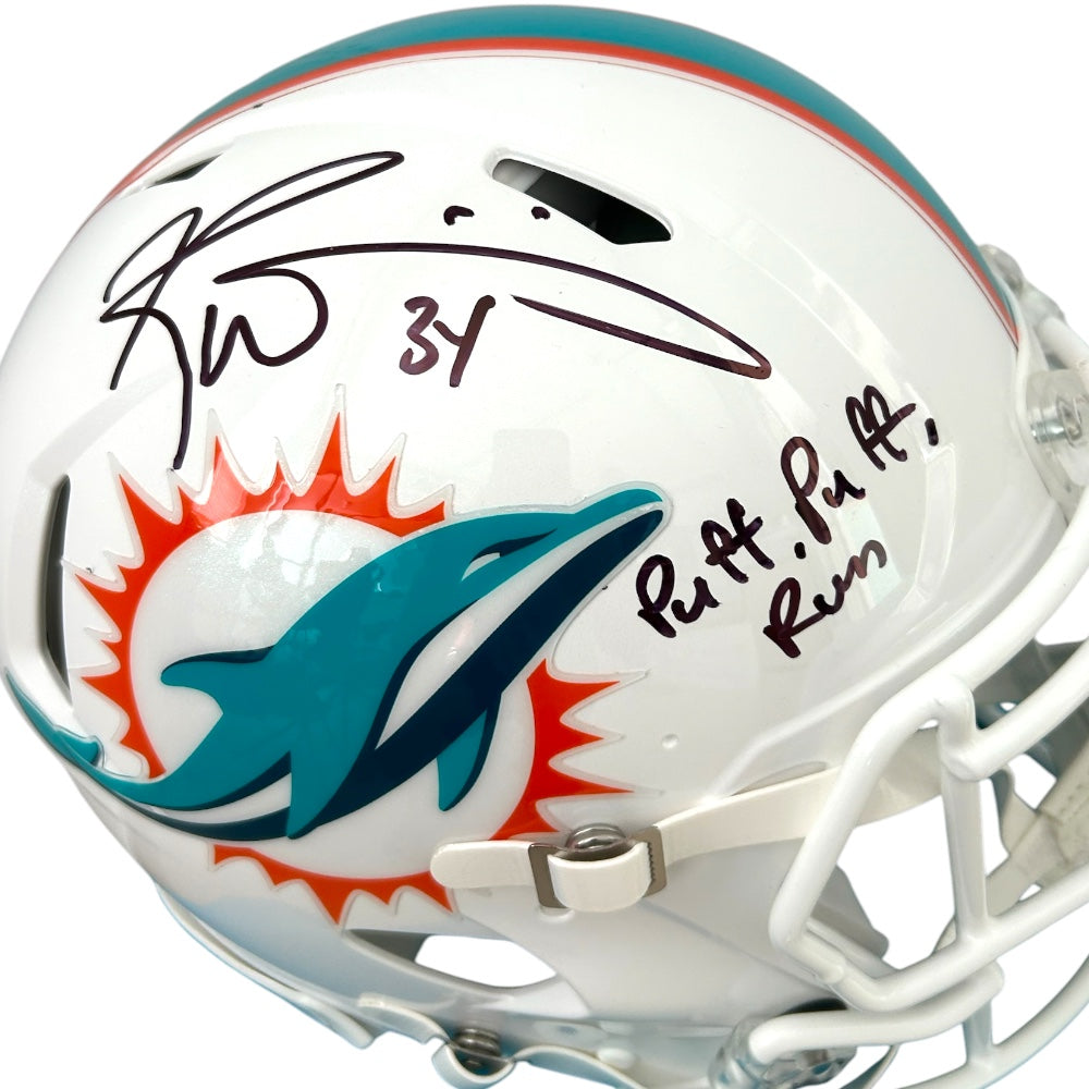 RICKY WILLIAMS SIGNED MIAMI FS SPEED AUTHENTIC HELMET INSCRIBED " PUFF PUFF RUN"
