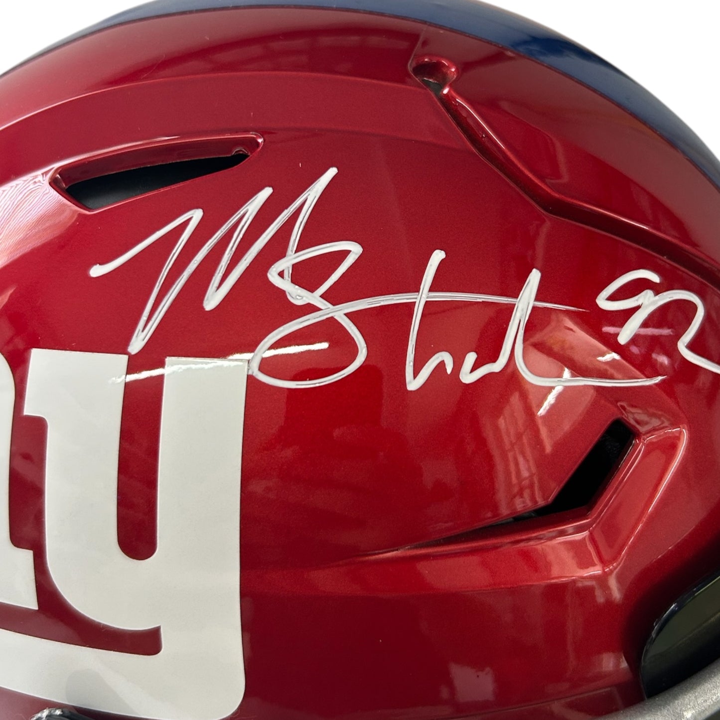 HALL OF FAME MICHAEL STRAHAN SIGNED NEW YORK GIANTS SPEEDFLEX HELMET
