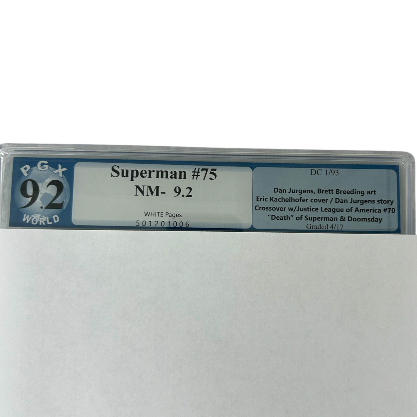 SUPERMAN #75 PGX 9.2