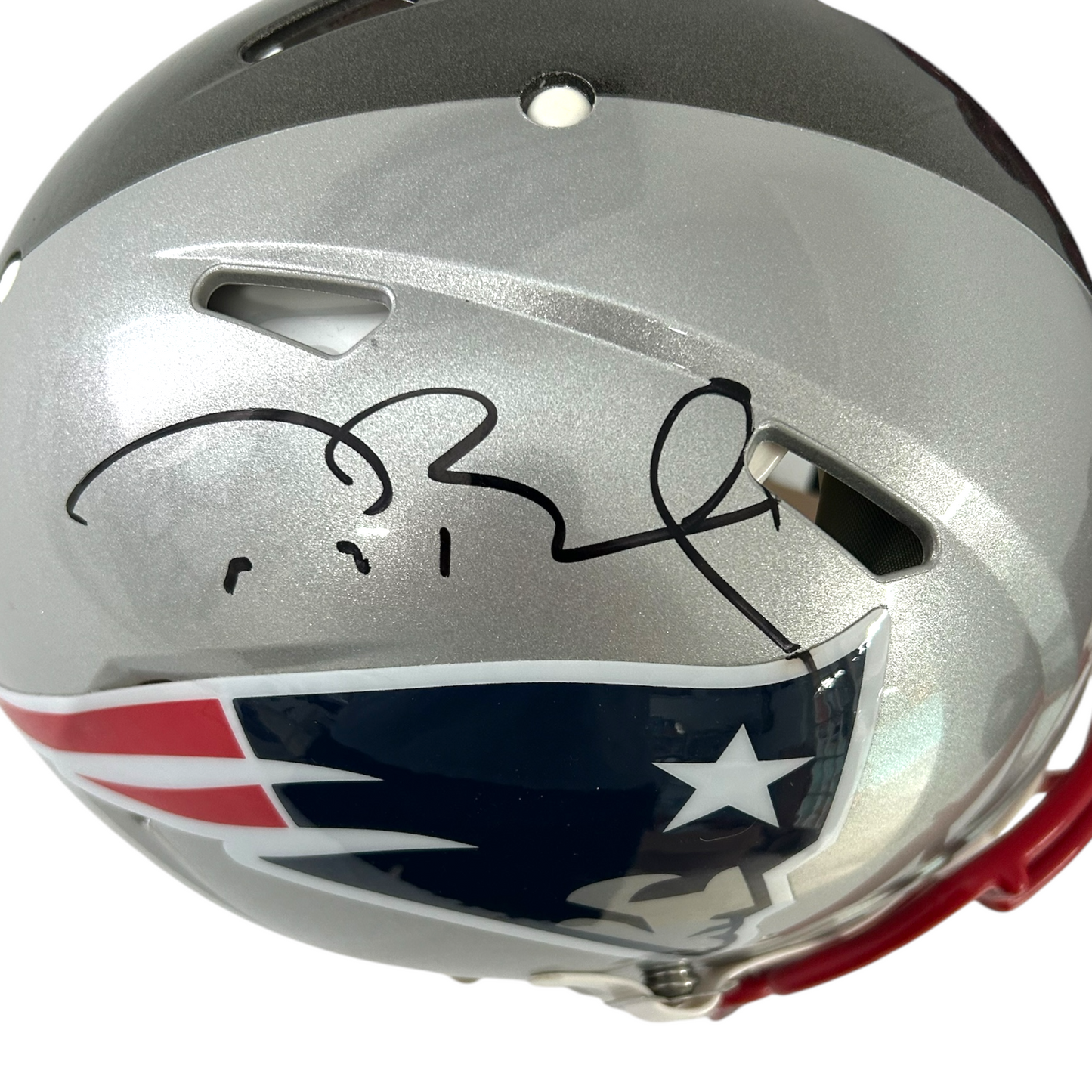 TOM BRADY SIGNED PATRIOTS/BUCS SPECIALTY SPLIT FS SPEED AUTHENTIC HELMET