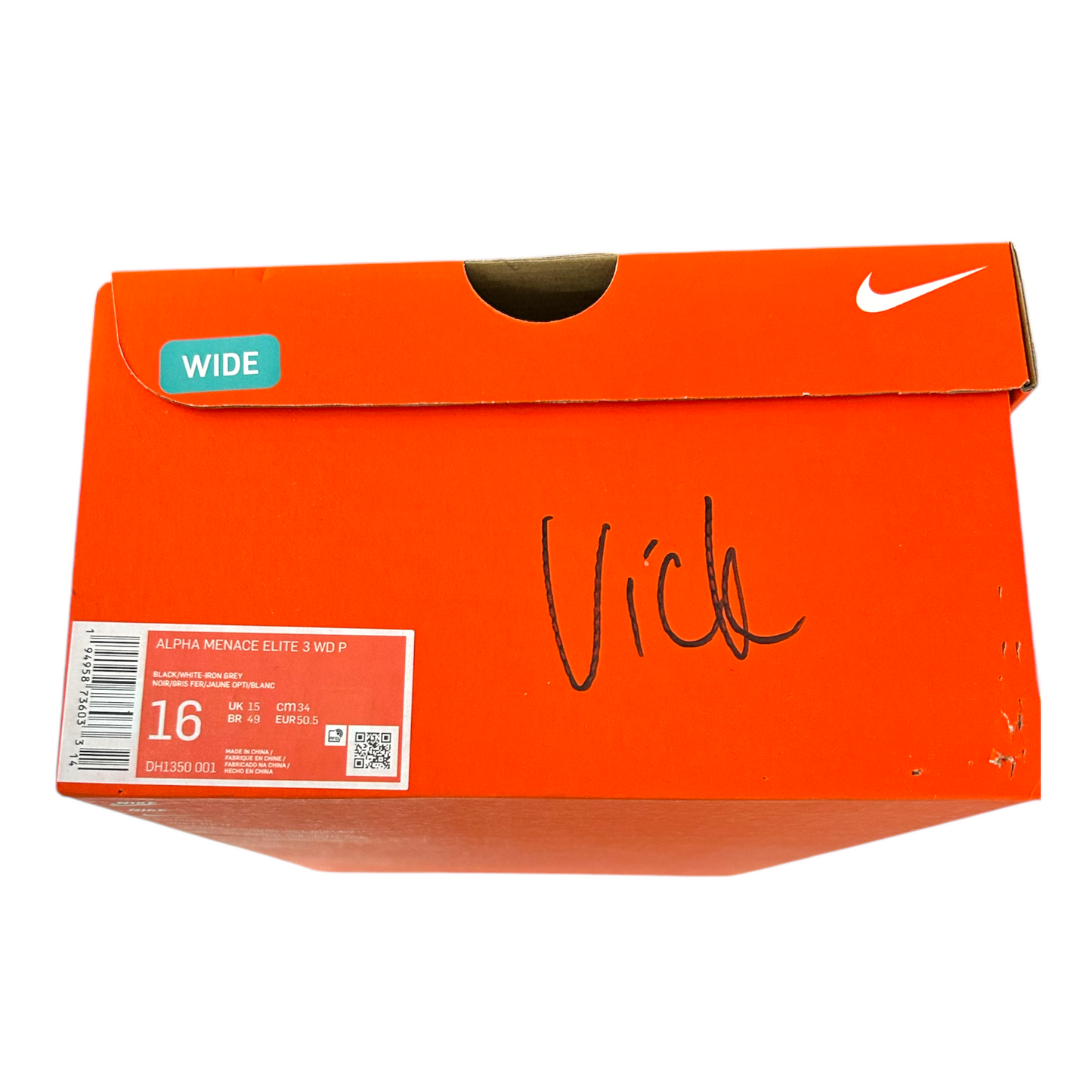 MICHAEL VICK SIGNED NIKE ALPHA MENACE ELITE 3 FOOTBALL CLEATS