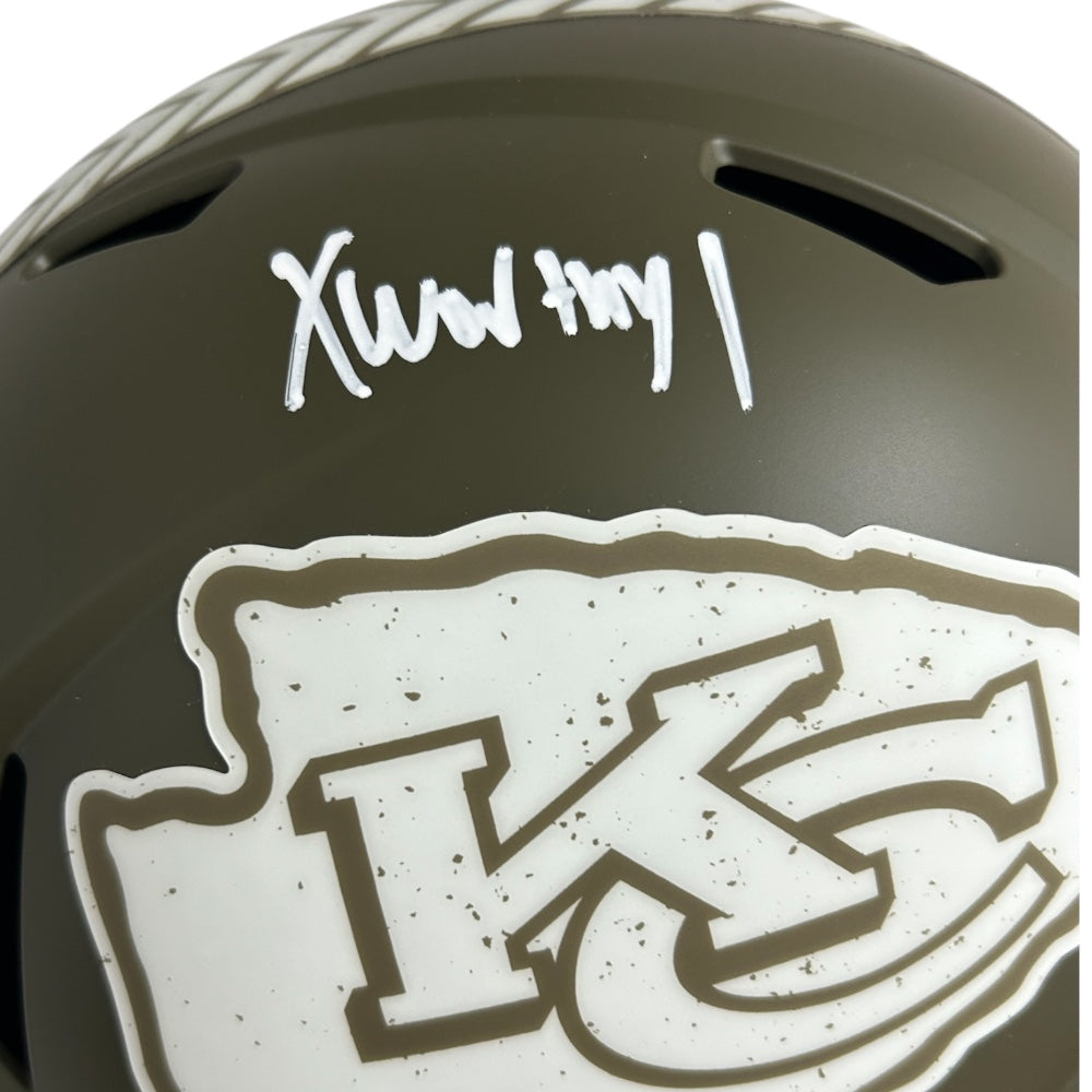 XAVIER WORTHY SIGNED CHEIFS STS 23 REPLICA HELMET WITH VISOR