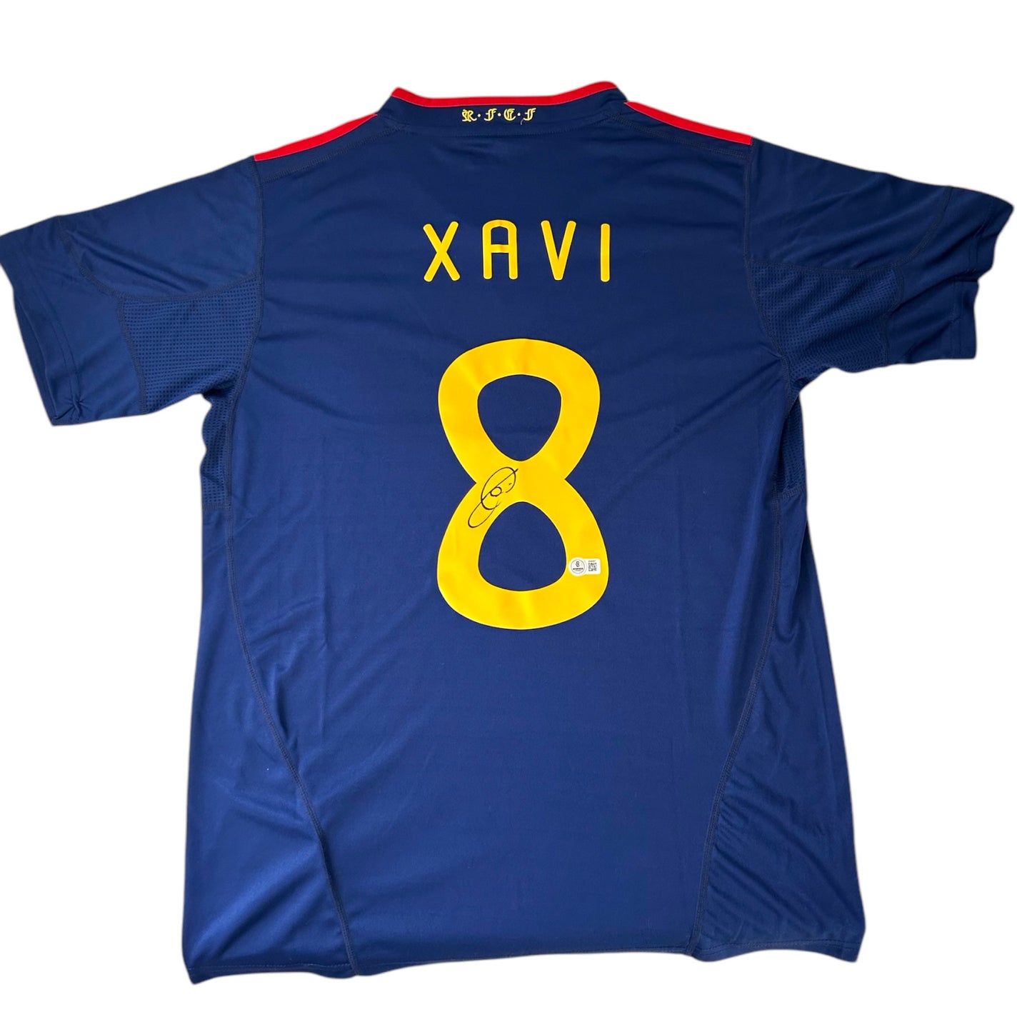 XAVI HERNANDEZ SIGNED 2010 WORLD CUP FINAL SPAIN SOCCER JERSEY