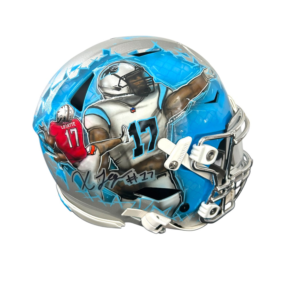carolina panthers speedflex helmet XAVIER LEGETTE CAROLINA PANTHERS CUSTOM KBC SPEEDFLEX EXTREMELY RARE – Treasure Cove Collectibles