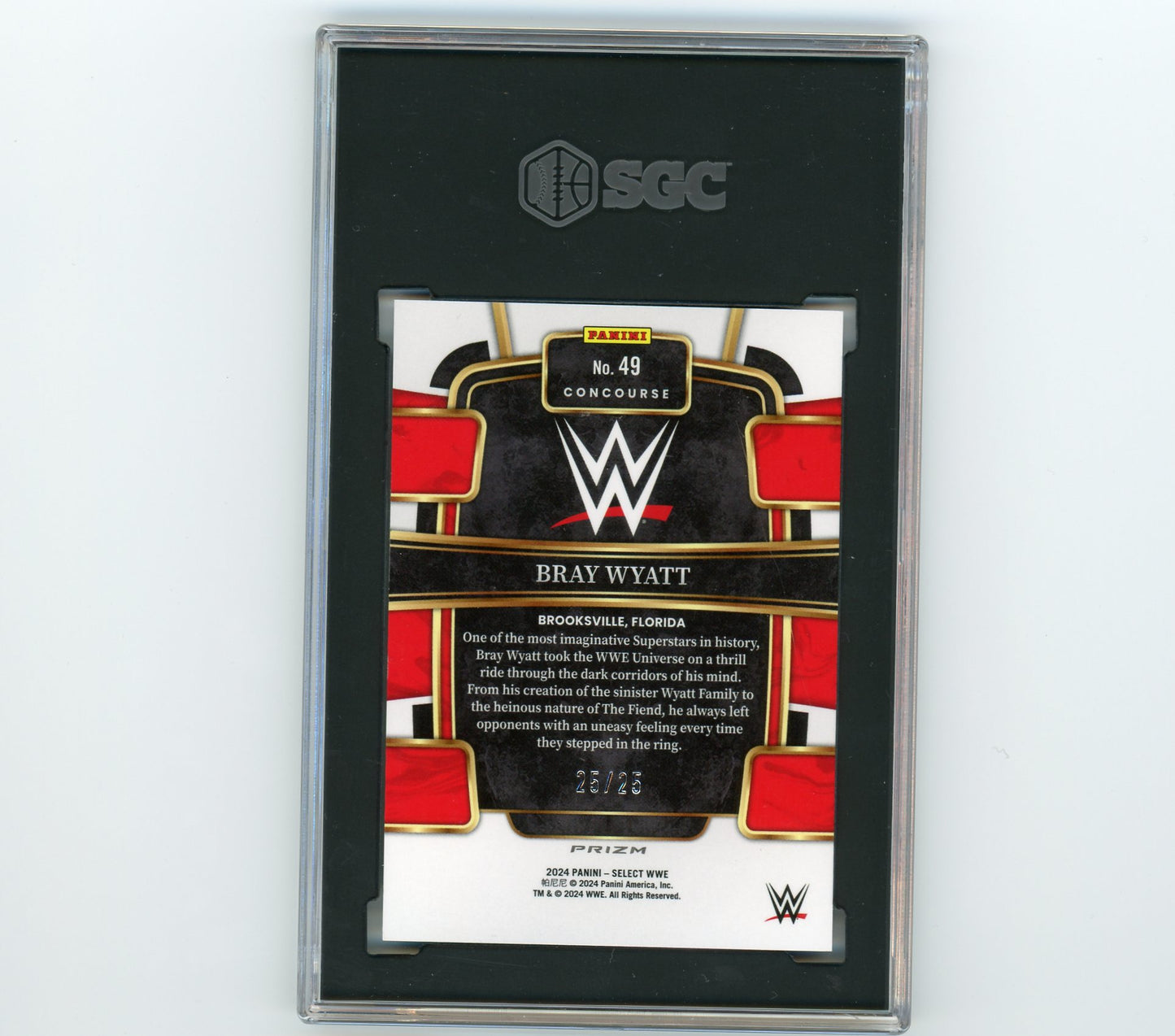2024 PANINI SELECT WWE #49 BRAY WYATT TIE-DYE PRIZM 25/25 SGC (10)