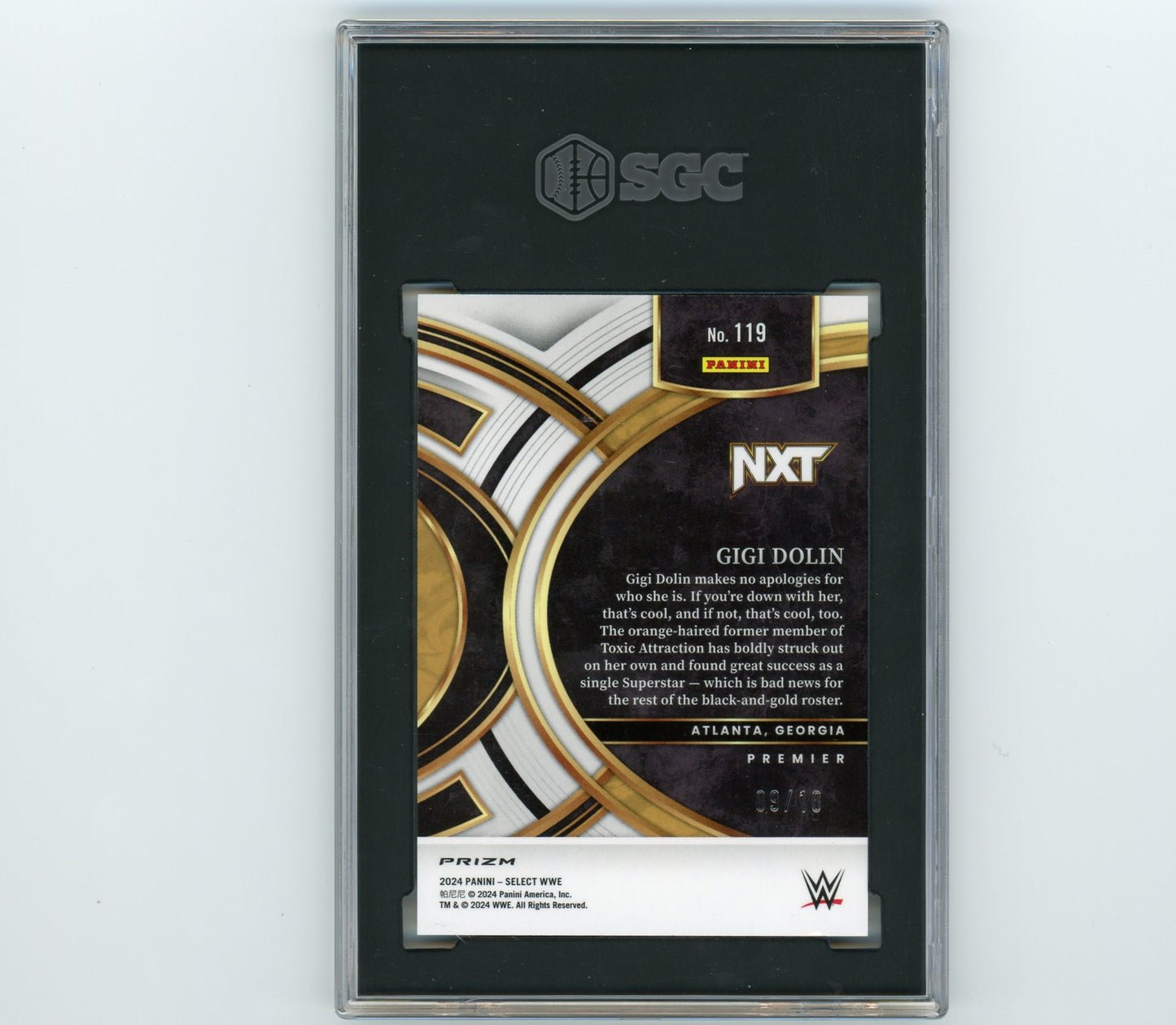 2024 PANINI SELECT WWE #119 GIGI DOLIN GOLD ICE PRIZM 9/10 SGC (10)