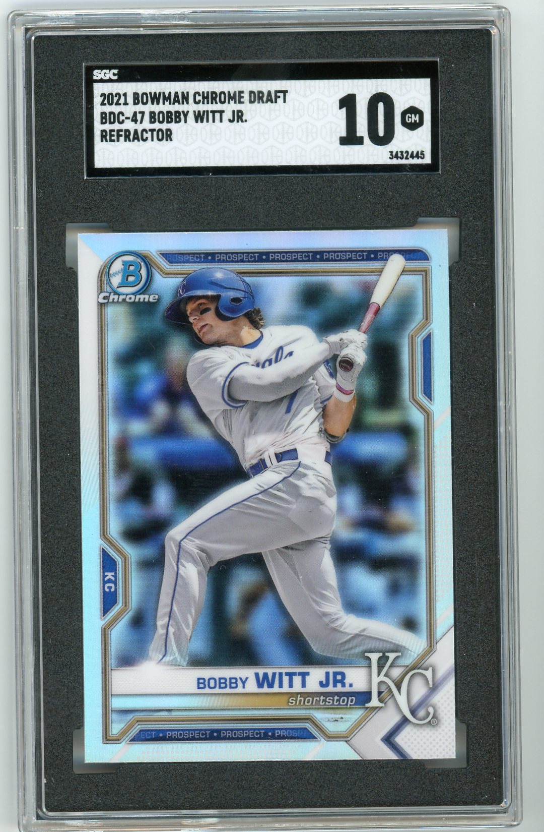 2021 Bowman Chrome Draft Refractor #47 Bobby Witt Jr SGC 10