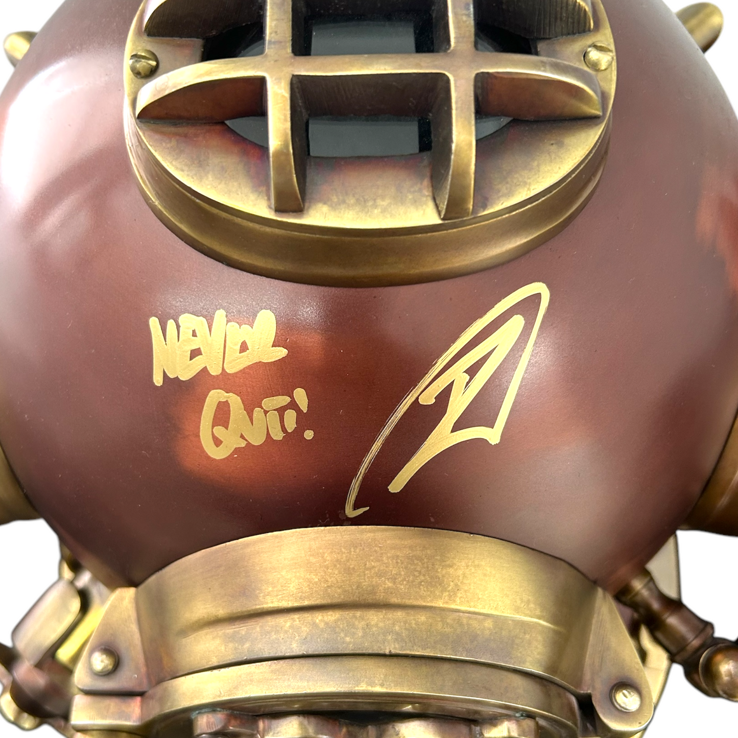 NAVY SEAL ROBERT O'NEIL SIGNED REPLICA MARK V HELMET INSCRIBED "NEVER QUIT"