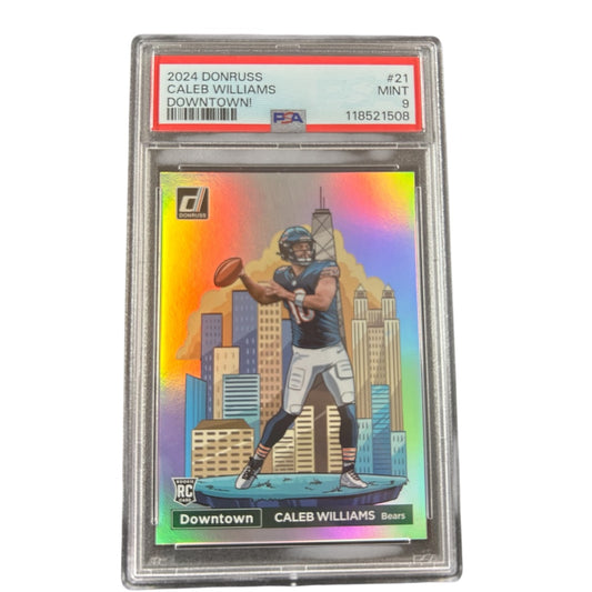 2024 PANINI DONRUSS CALEB WILLIAMS DOWNTOWN ROOKIE CARD PSA 9