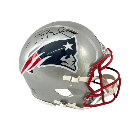 TOM BRADY SIGNED PATRIOTS/BUCS SPECIALTY SPLIT FS SPEED AUTHENTIC HELMET