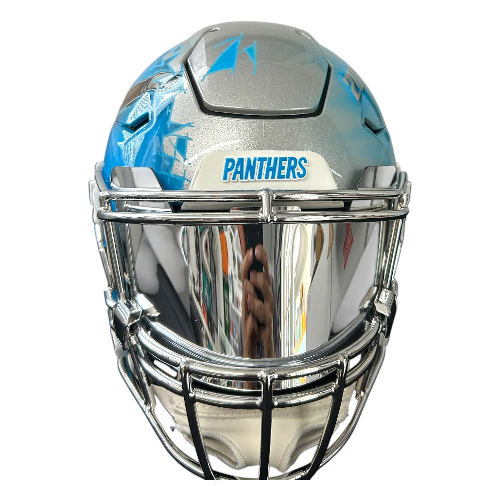 carolina panthers football helmet case XAVIER LEGETTE CAROLINA PANTHERS CUSTOM KBC SPEEDFLEX EXTREMELY RARE – Treasure Cove Collectibles